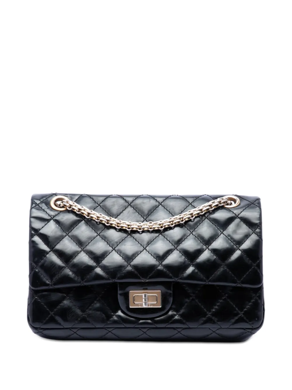 CHANEL Pre-Owned 2008-2009 Quilted Glazed Calfskin Reissue 2.55 Accordion Flap 225 shoulder bag - Nero