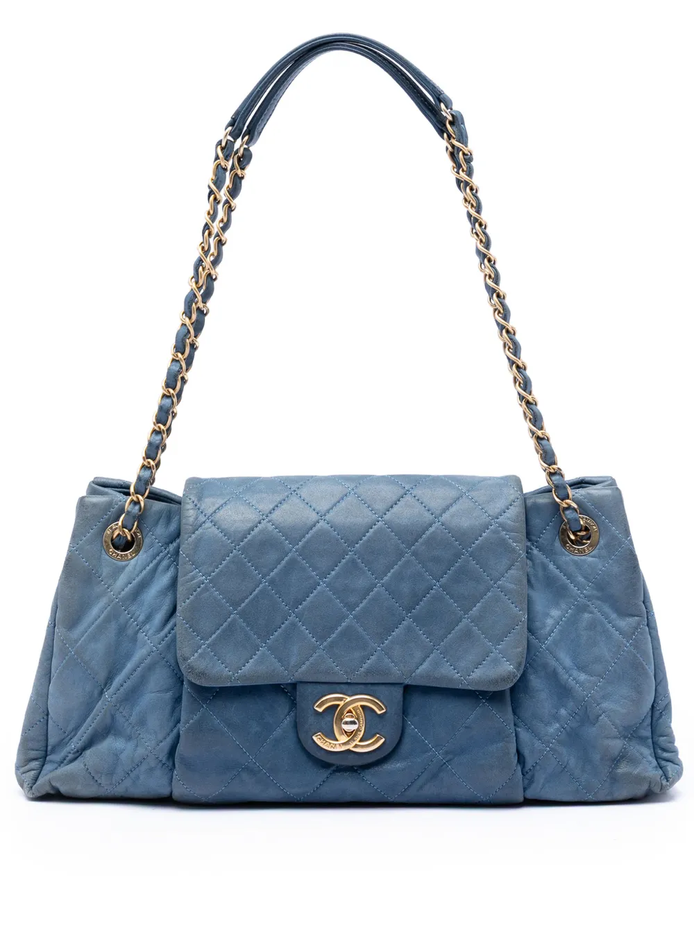 CHANEL Pre-Owned 2011 Medium Quilted Iridescent Calfskin Chic Quilt Accordion Flap shoulder bag - Blu