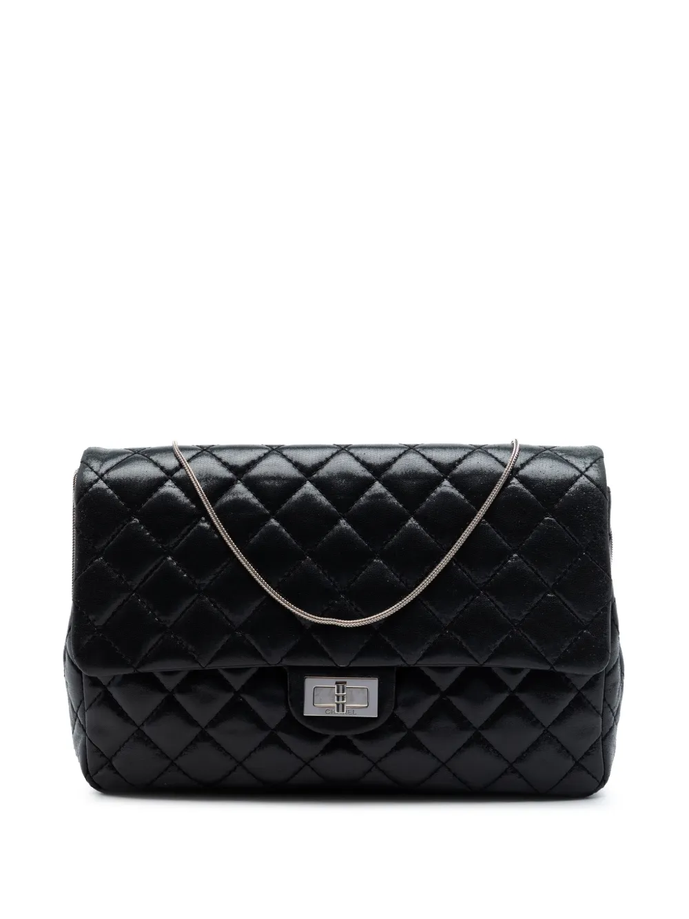 CHANEL Pre-Owned 2008-2009 Quilted Iridescent Lambskin Reissue 2.55 Chain Flap shoulder bag - Nero