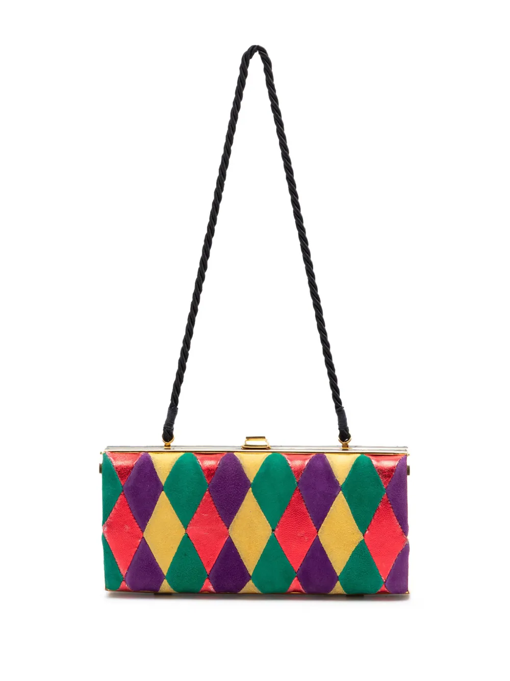 Miu Miu Pre-Owned pochette Harlequin Minaudière en velours multicolore avec bride (1993-2010)