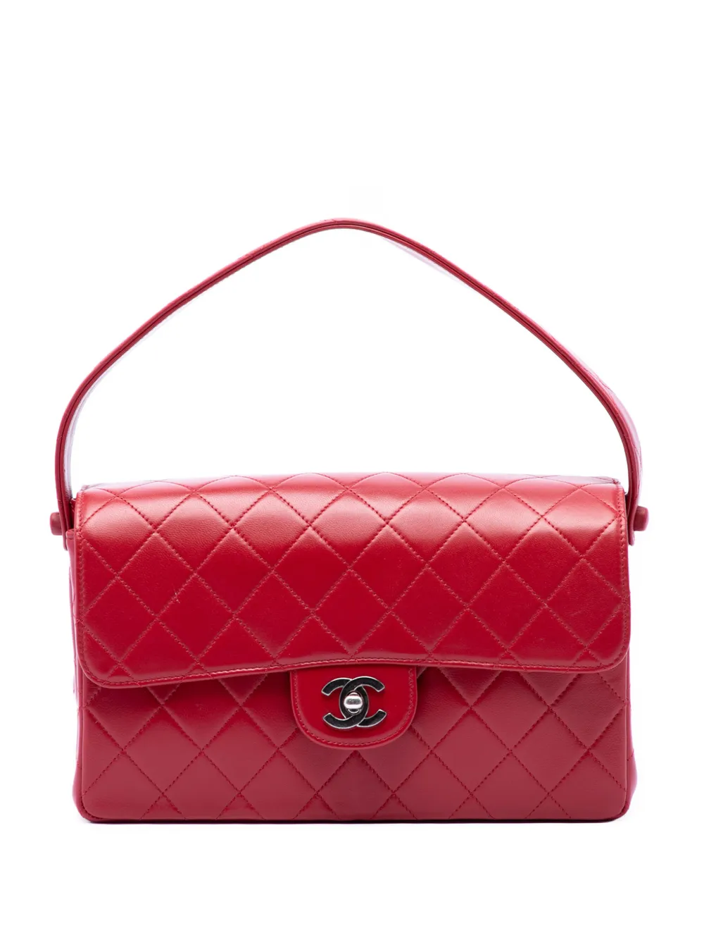 CHANEL Pre-Owned 1994-1996 Medium Quilted Lambskin Top Handle Bag handbag - Red