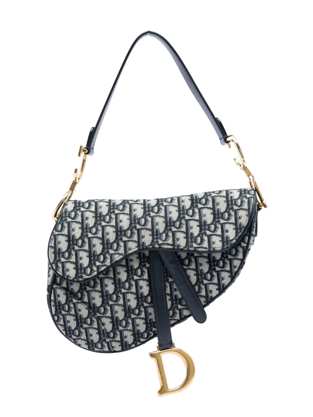 Christian Dior Pre-Owned 2018 Oblique Canvas Saddle Bag shoulder bag - Blu