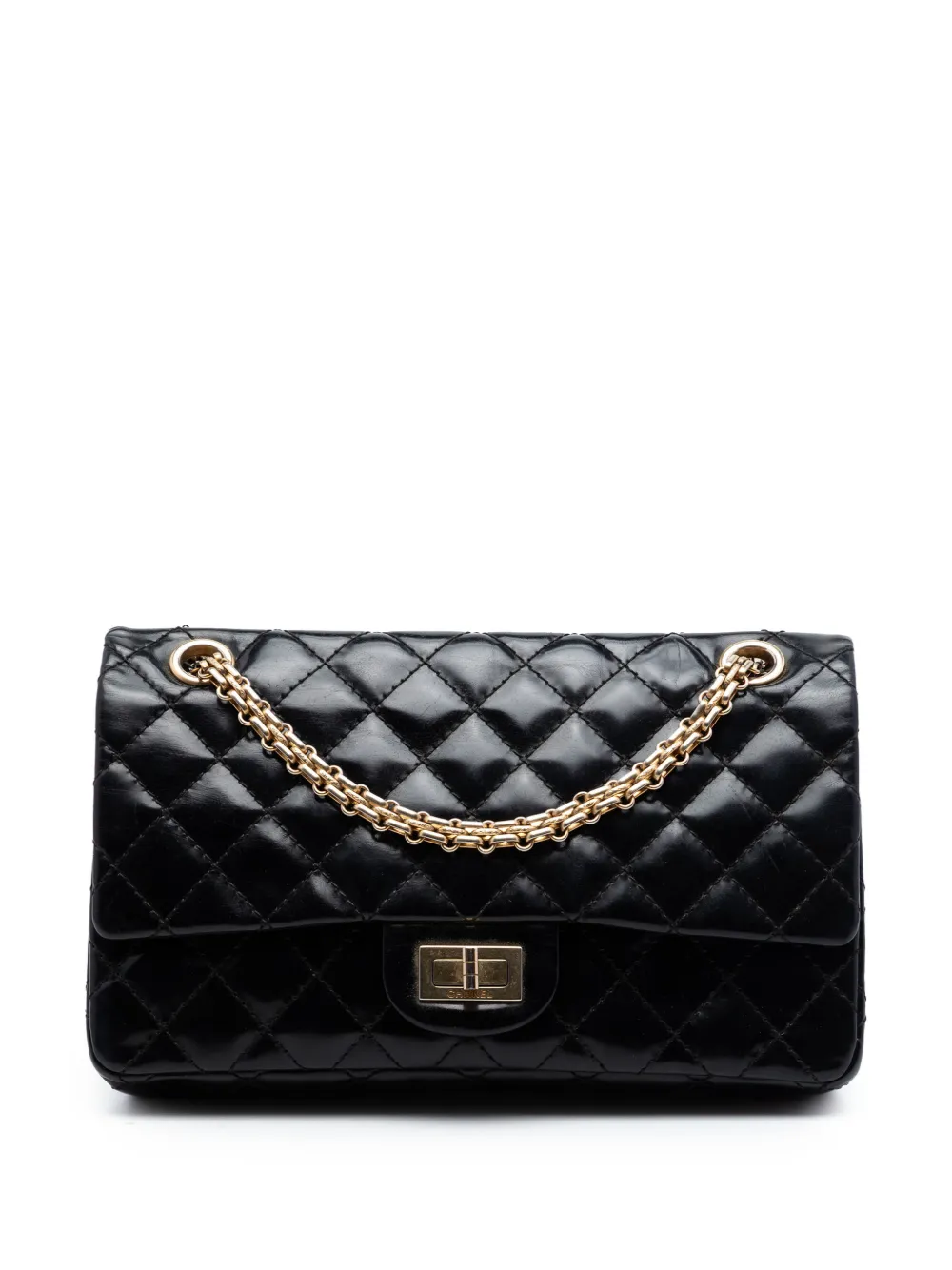 CHANEL Pre-Owned 2008-2009 Quilted Glazed Calfskin Reissue 2.55 Accordion Flap 225 shoulder bag - Nero
