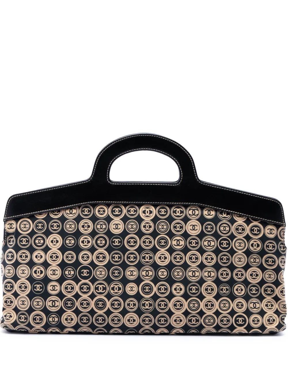 CHANEL Pre-Owned 2003-2004 Jersey Printed Frame handbag - Nero