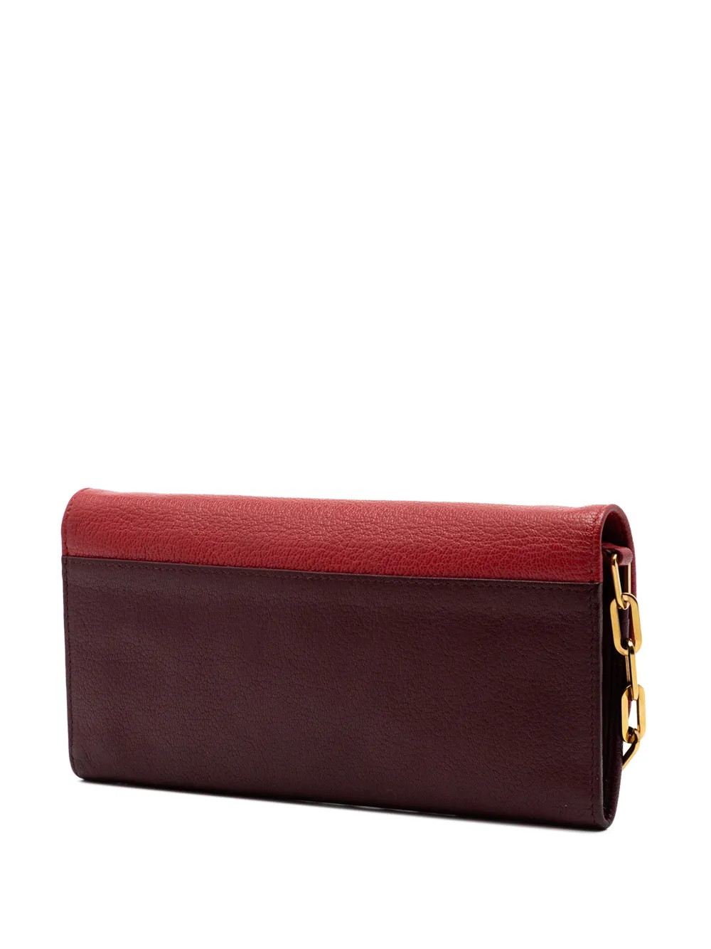 Miu Miu Pre-Owned 2010-2026 Bicolor Goatskin Madras Bow Wallet On