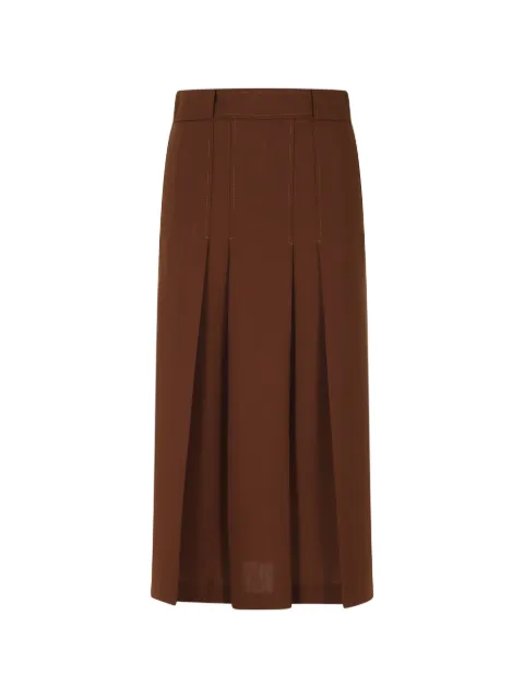 Semicouture Janette pleated-detail belt-loops midi skirt