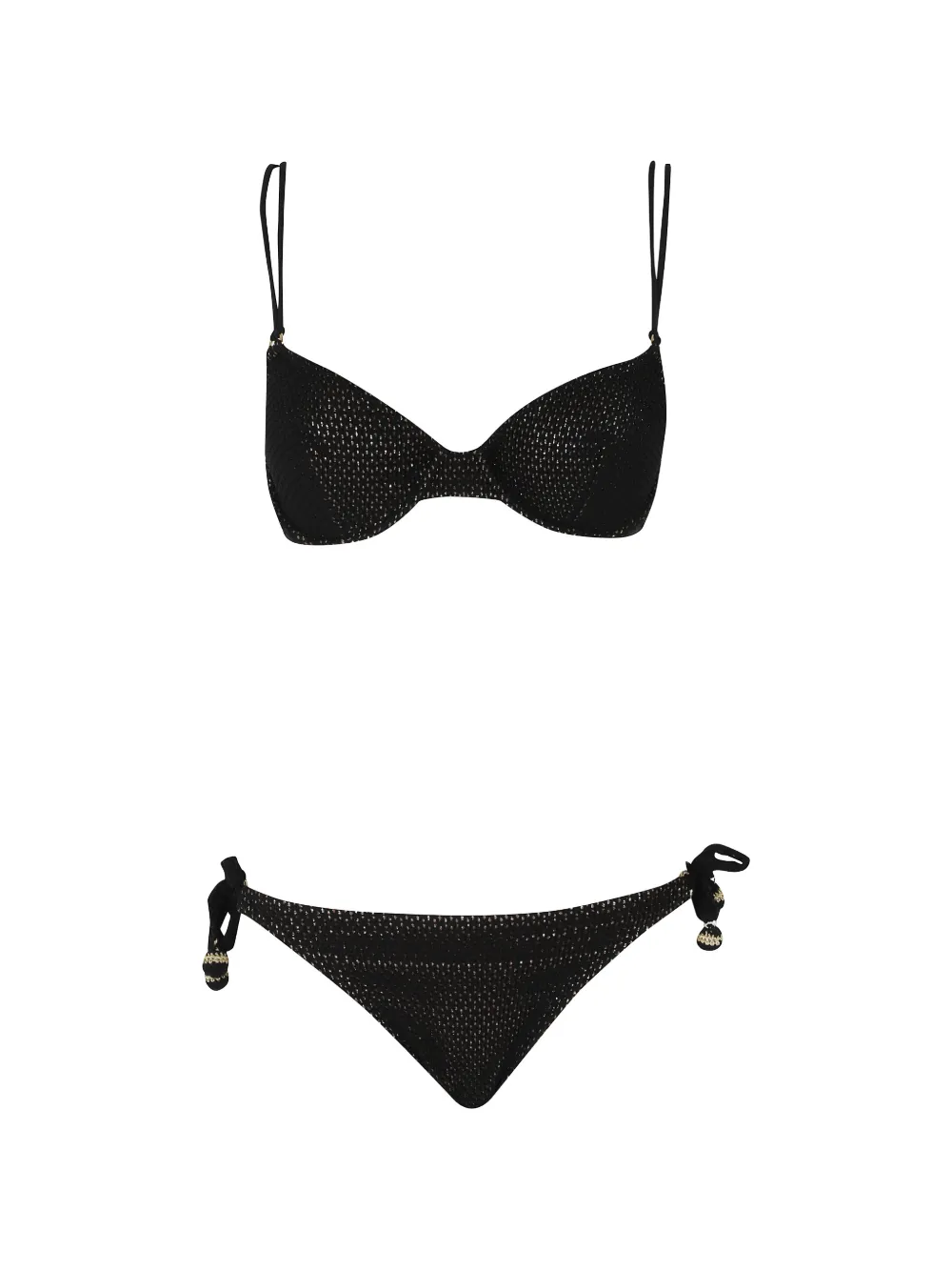 Pin Up Stars crochet balconette bikini - Nero