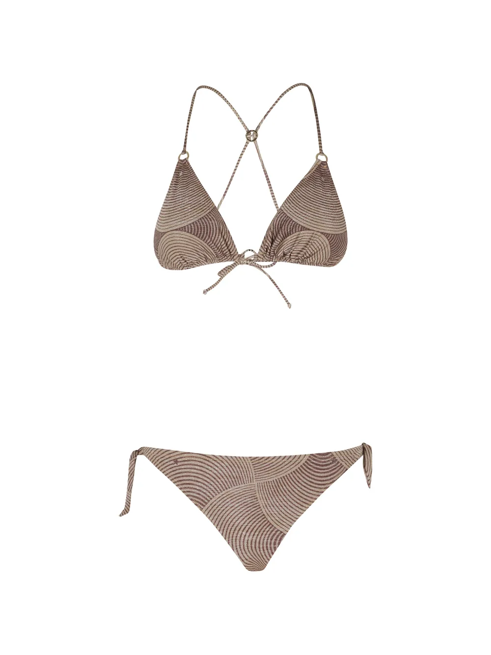 Pin Up Stars Lurex-Bikini mit geometrischem Print - Nude