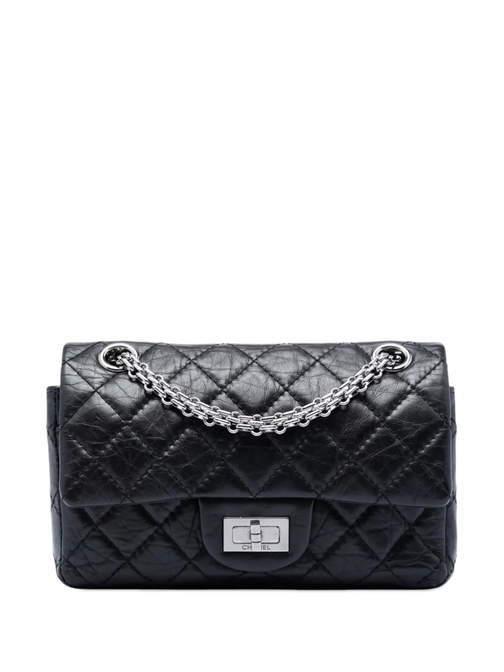 CHANEL Pre-Owned 2012-2013 Quilted Aged Calfskin Reissue 2.55 Double Flap 224 shoulder bag - Nero