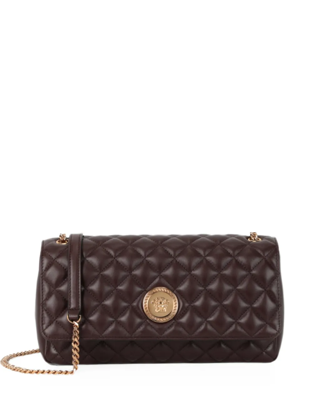 Versace quilted leather shoulder bag - Brown