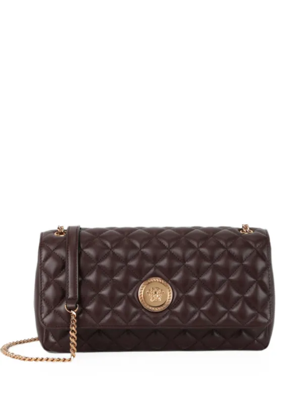 Versace Quilted Leather Shoulder Bag in Brown