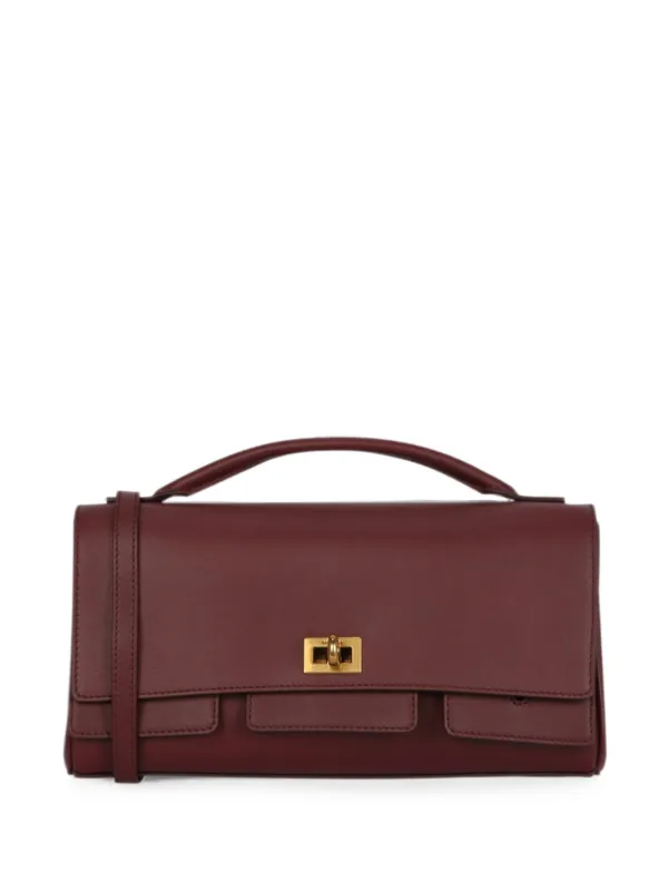 Balenciaga Small Bel Air Leather Tote Bag in Red