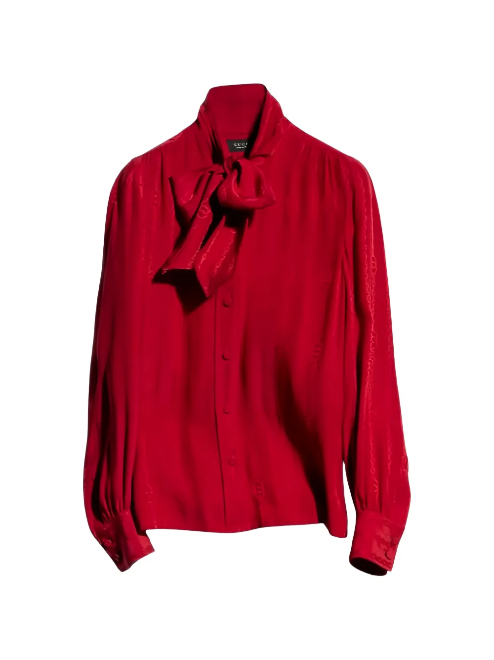 Gucci pussy-bow jacquard shirt - Rosso