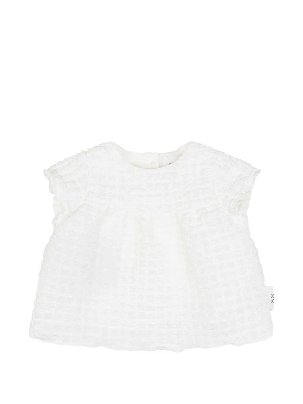 Douuod Kids seersucker-textured pleated top - Weiß