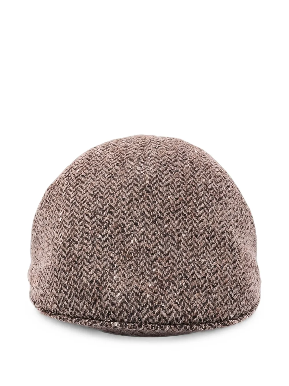 Brunello Cucinelli herringbone-knit flat cap - Marrone
