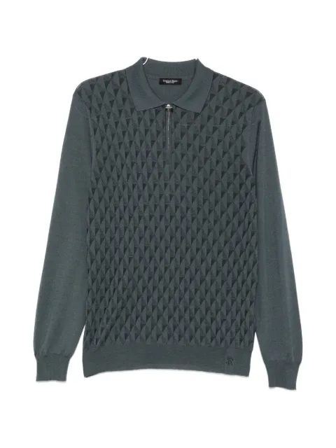 Stefano Ricci geometric-pattern zip-fastening polo shirt