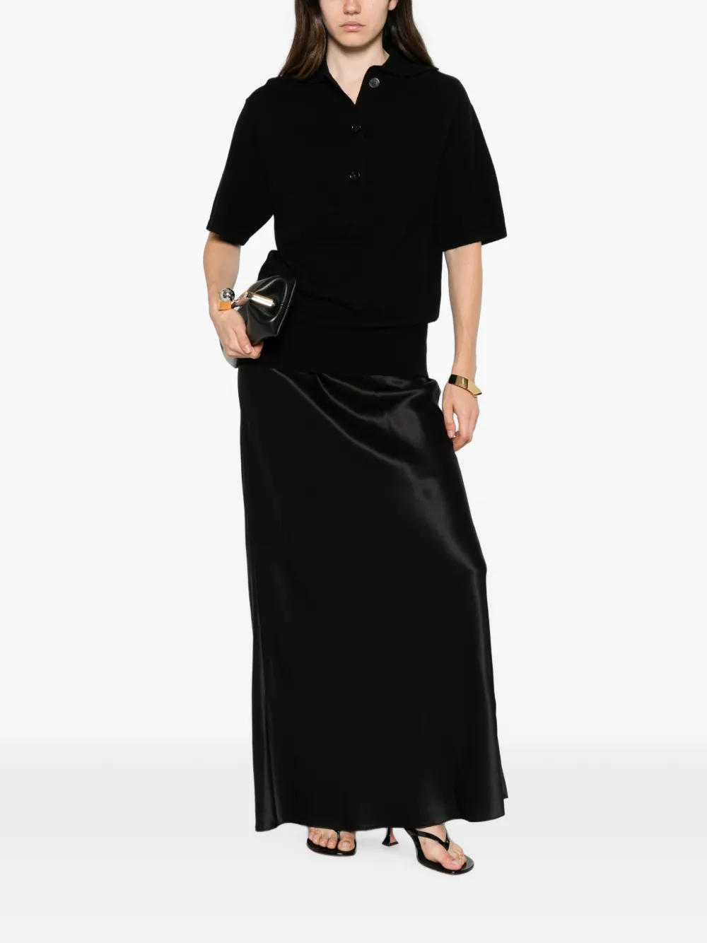 Christopher Esber Monument polotop met korte mouwen en maxi-dress Zwart