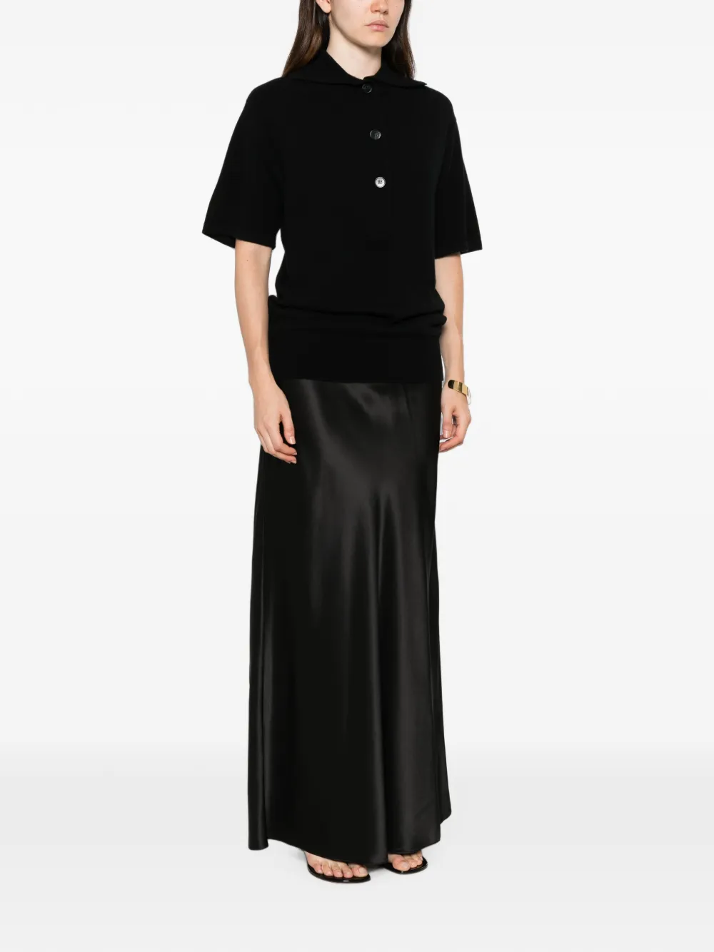 Christopher Esber Monument polotop met korte mouwen en maxi-dress Zwart