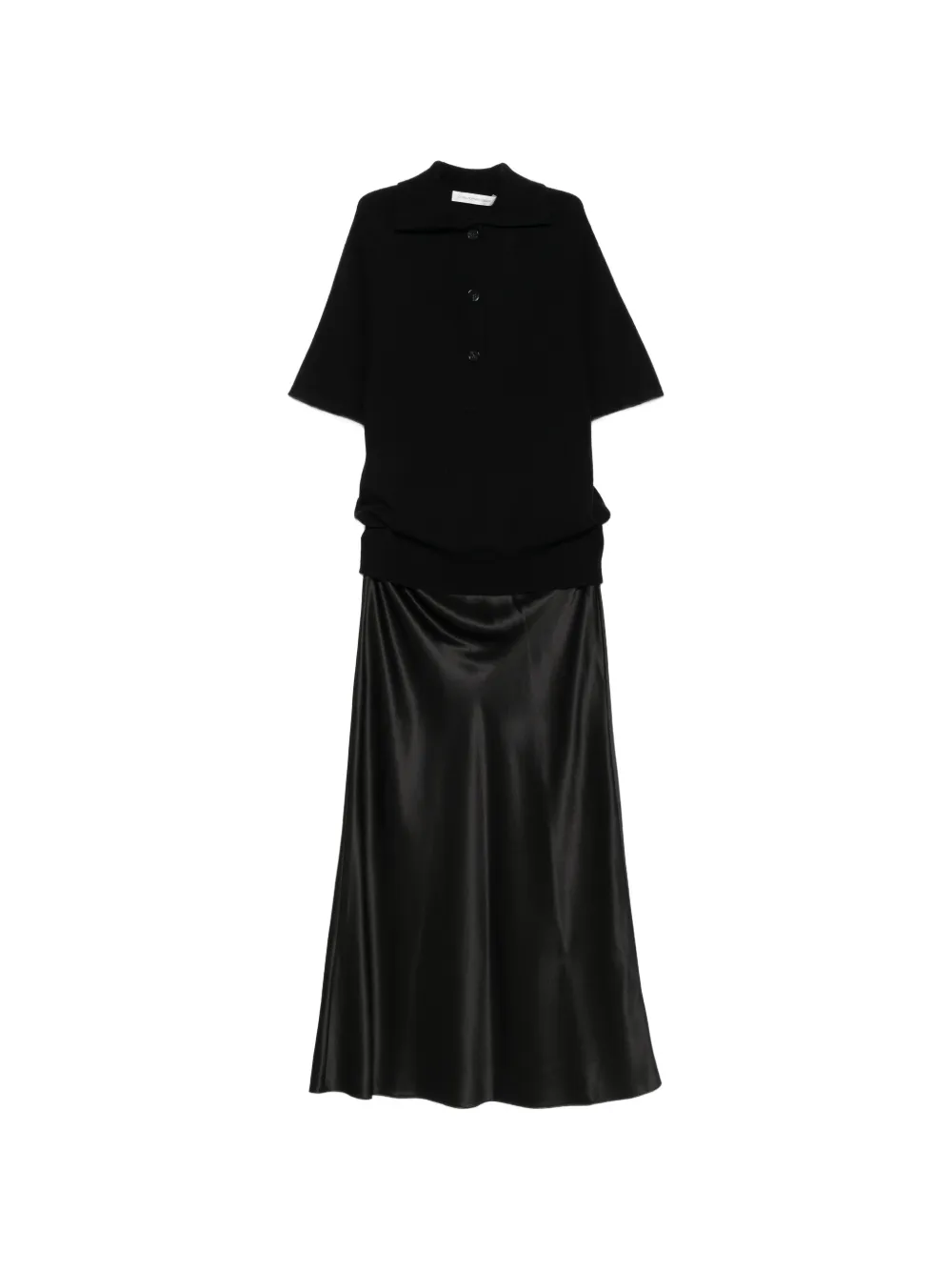 Christopher Esber Monument short-sleeve polo-top maxi dress - Black