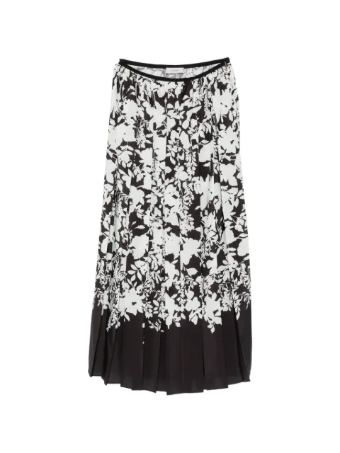 Agnona falda midi con pliegues y estampado floral