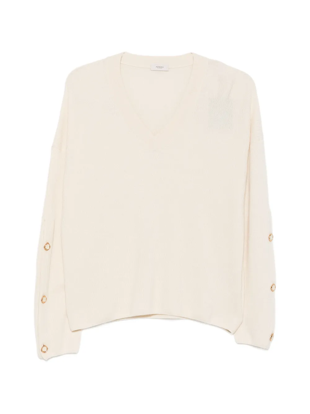 Agnona long-sleeve V-neck sweater - Toni neutri