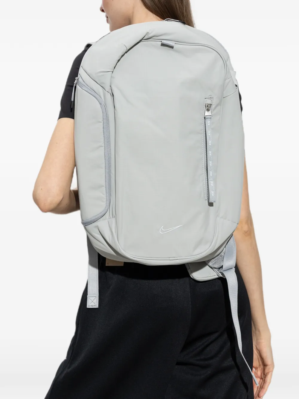 Nike logo-embroidered backpack Grijs