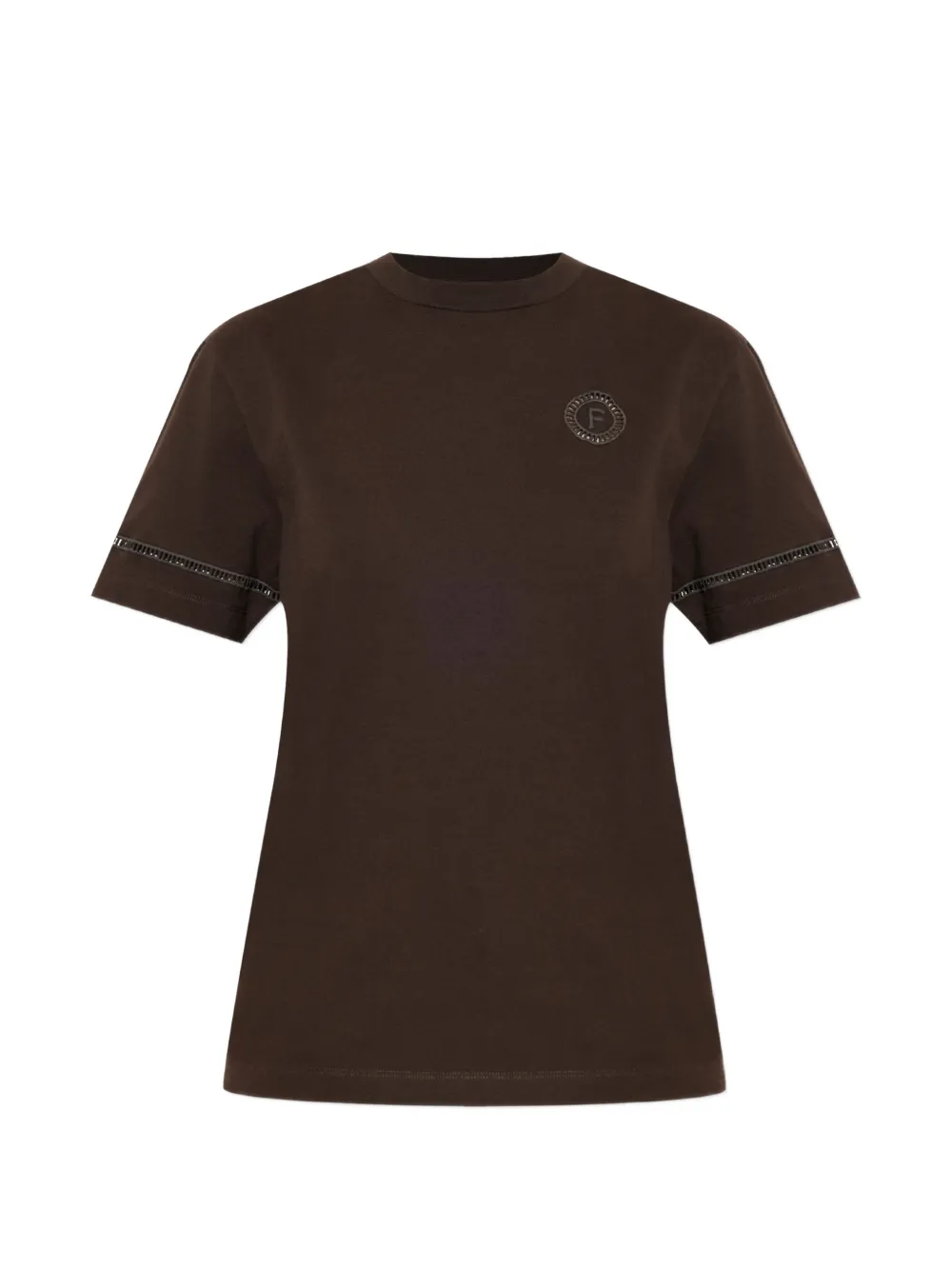 Ferragamo T-shirt con applicazione logo - Marrone