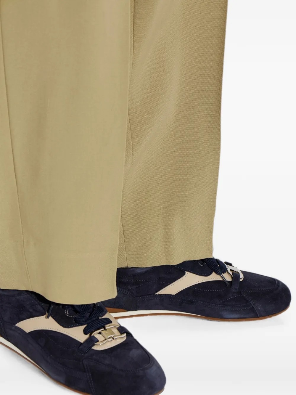 Ferragamo 간치니 스웨이드 패널 스니커즈 In Blue