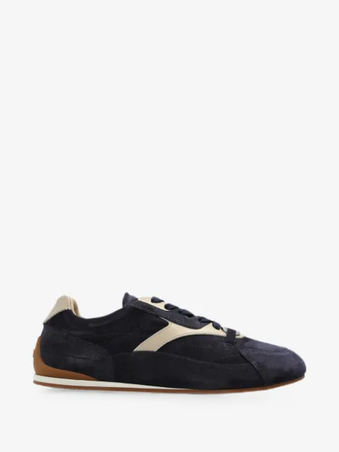 Gancini suede-panel sneakers