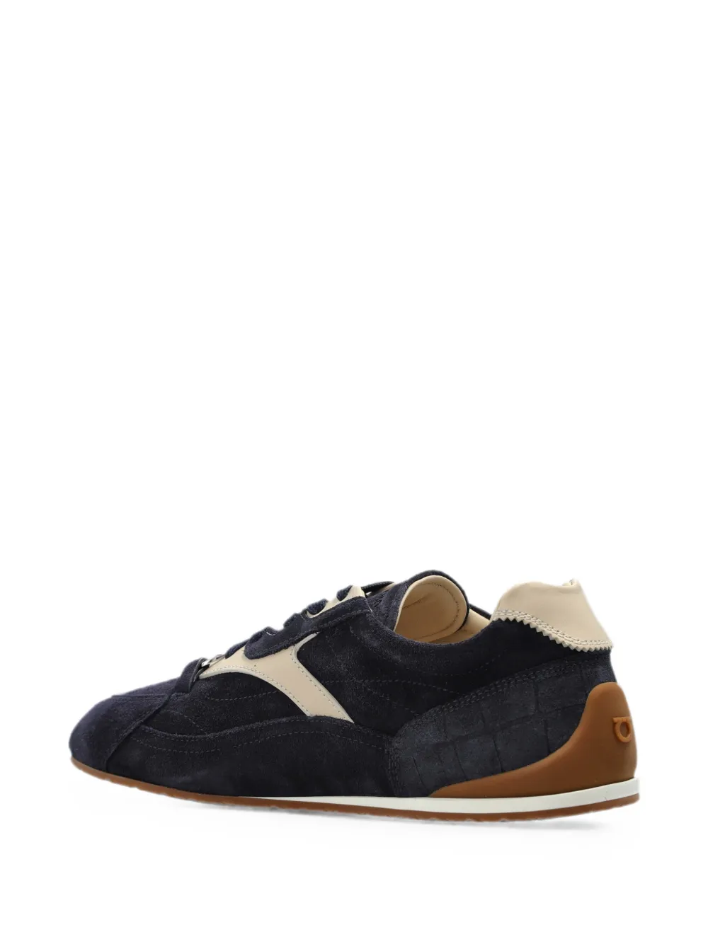 Ferragamo 간치니 스웨이드 패널 스니커즈 In Blue