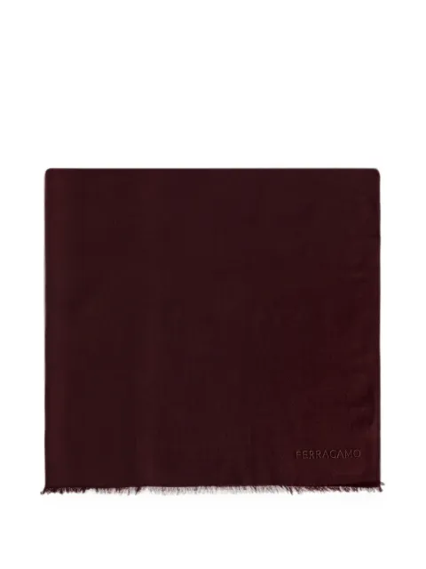 Ferragamo embroidered-logo cashmere scarf