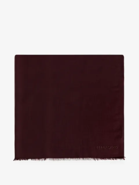 Ferragamo embroidered-logo cashmere scarf