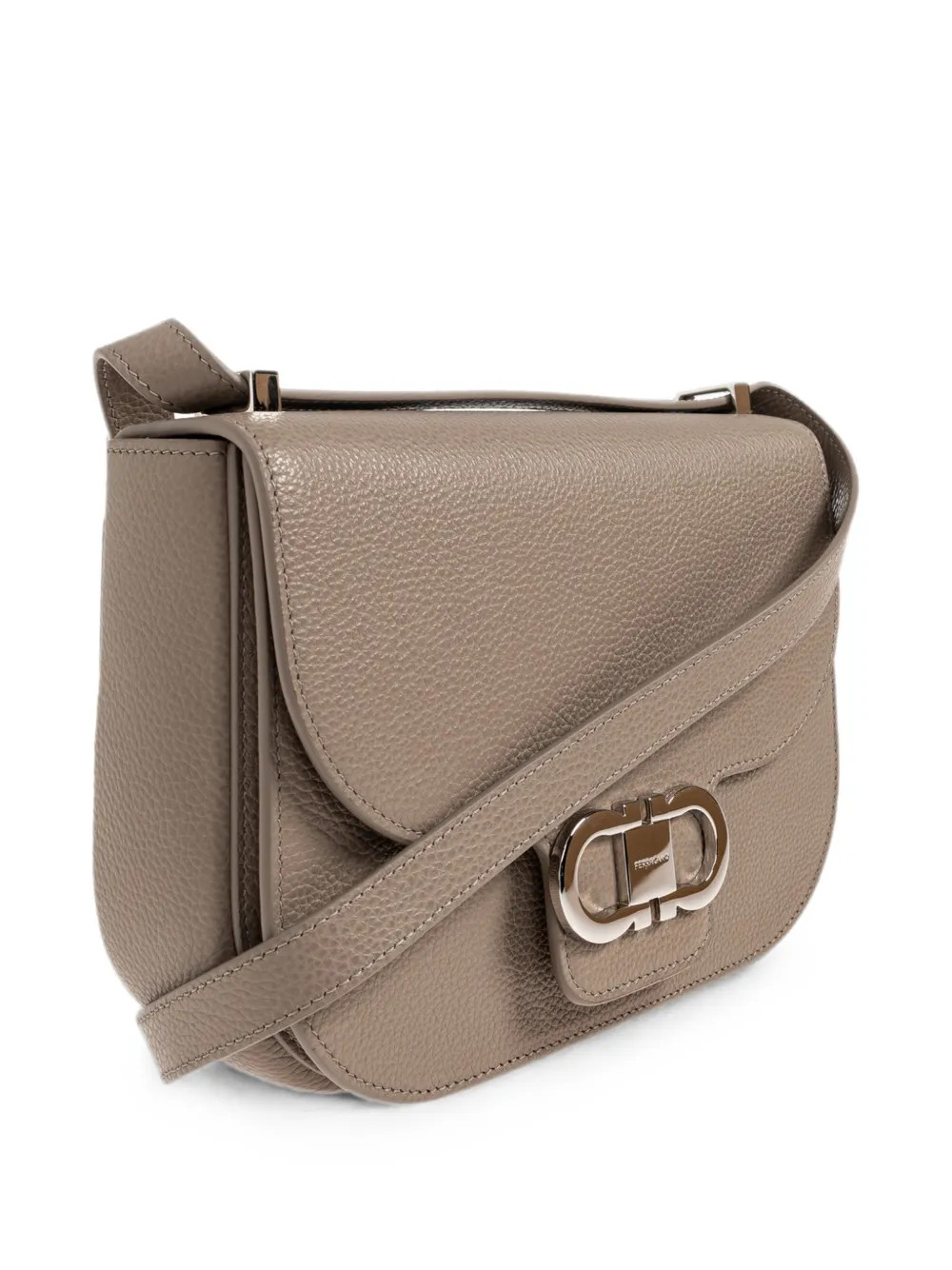 Ferragamo Gancini leren crossbodytas Bruin