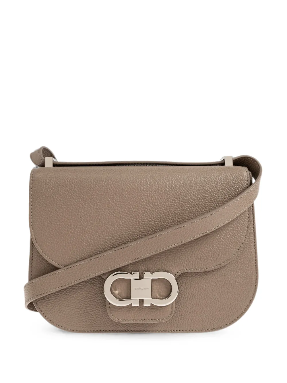Ferragamo Gancini leather crossbody bag - Marrone