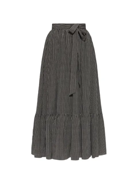 Chloé falda midi a capas escalonadas con estampado geométrico