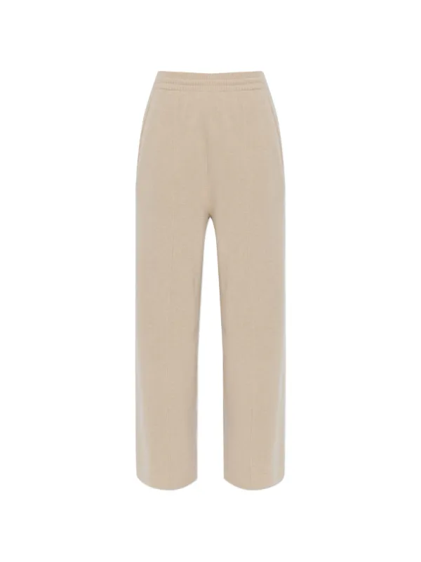 Lanvin Elasticated-waistband Straight-leg Trousers in Neutrals