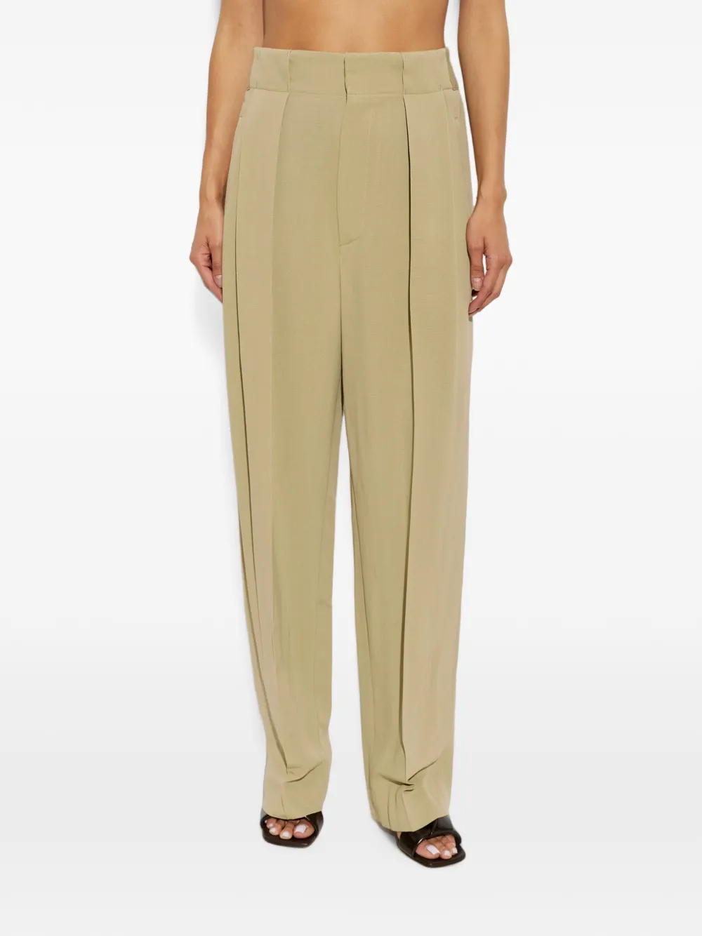 Victoria Beckham Straight plooibroek Beige