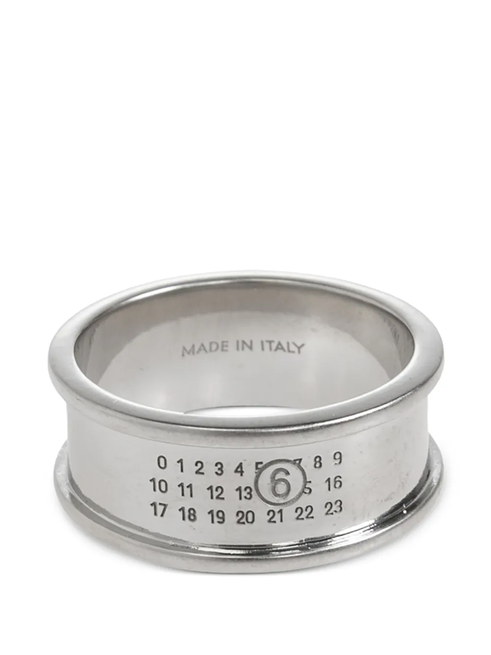 MM6 Maison Margiela Anello con logo inciso - Argento