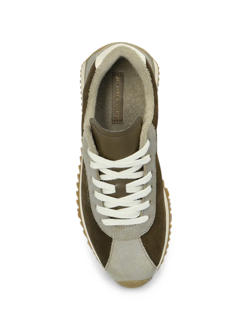 Michael Kors Rhodes leren sneakers met vlakken Groen