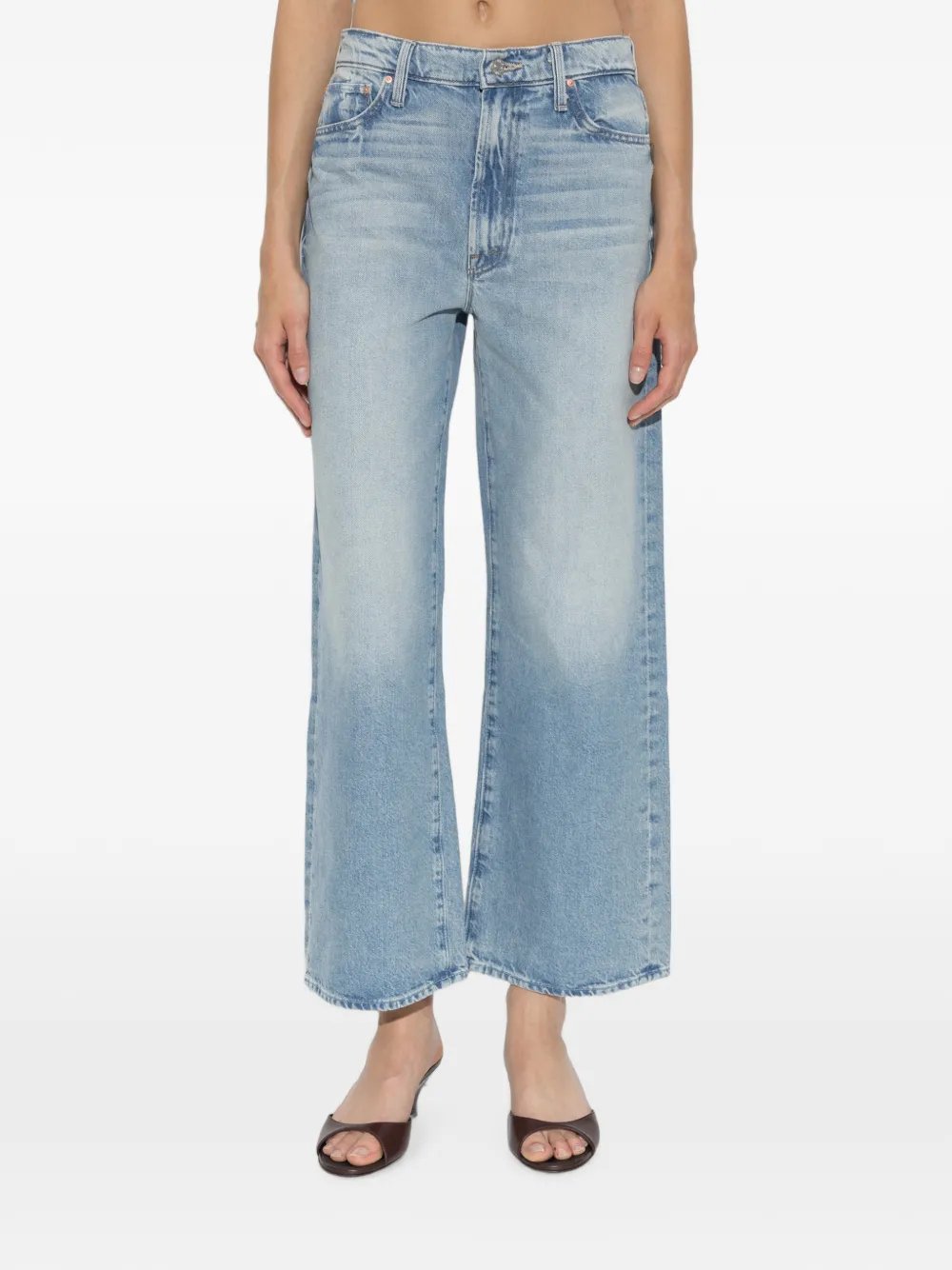 MOTHER The Dodger Flood jeans met wijde pijpen en vervaagd effect Blauw