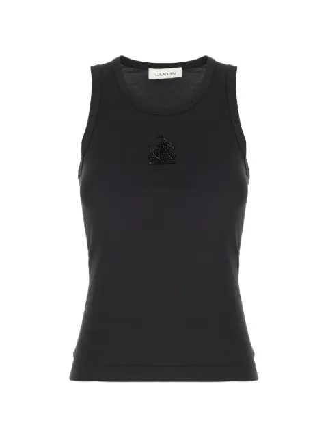 Lanvin bead-embellished cotton top