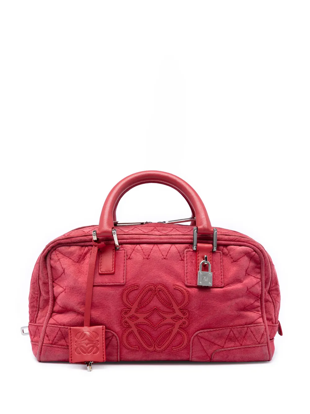 Loewe Pre-Owned 2006 Stitched Suede Amazona 28 handbag - Rosso