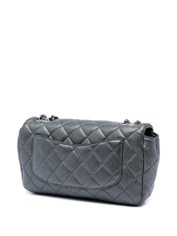 CHANEL グレー レザー ボディバッグ CHANEL Pre-Owned 2015-2016 Medium Iridescent Quilted Goatskin CC