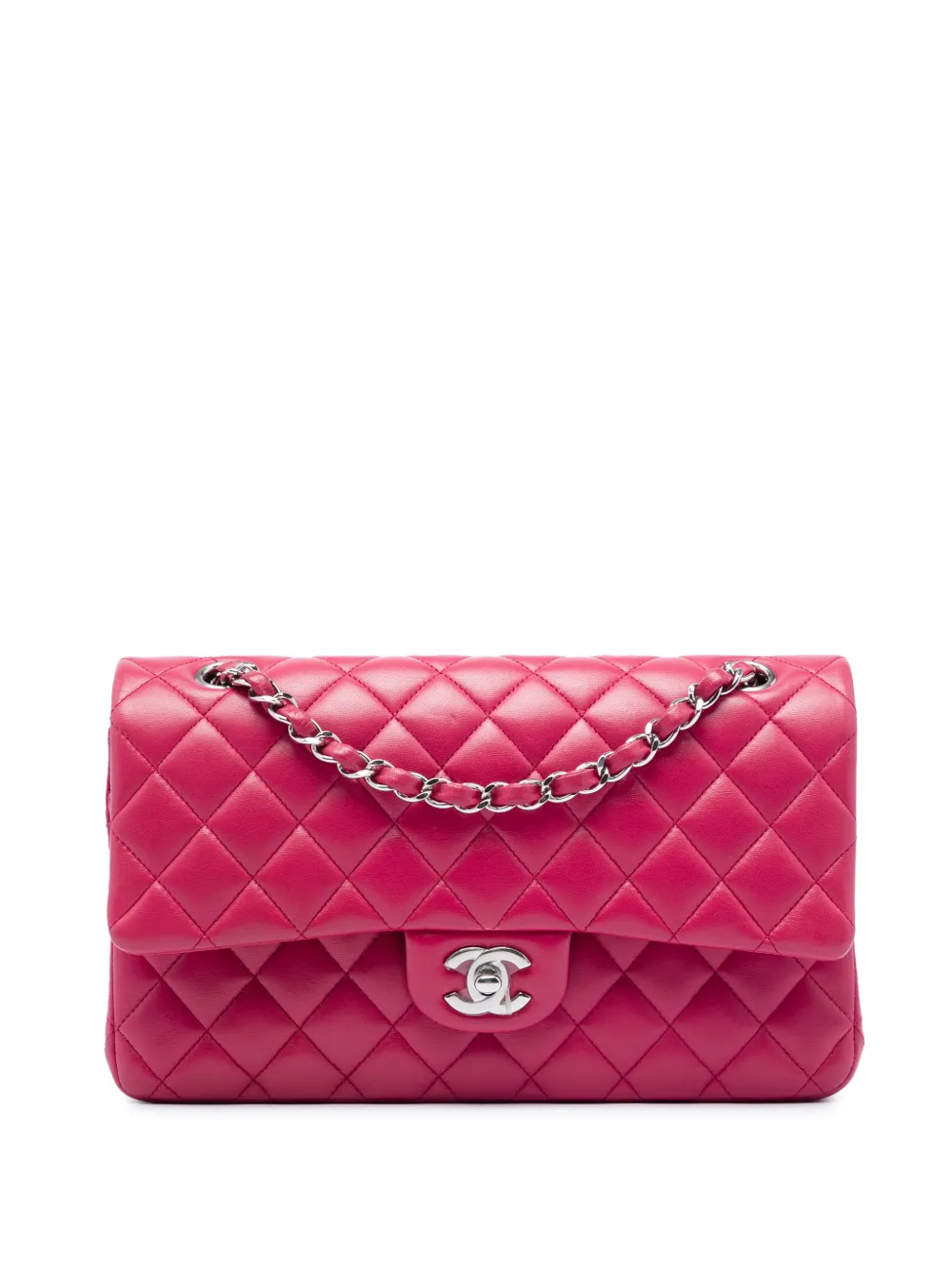 CHANEL Pre-Owned 2018-2019 mittelgroße Classic Lammleder-Schultertasche - Rosa