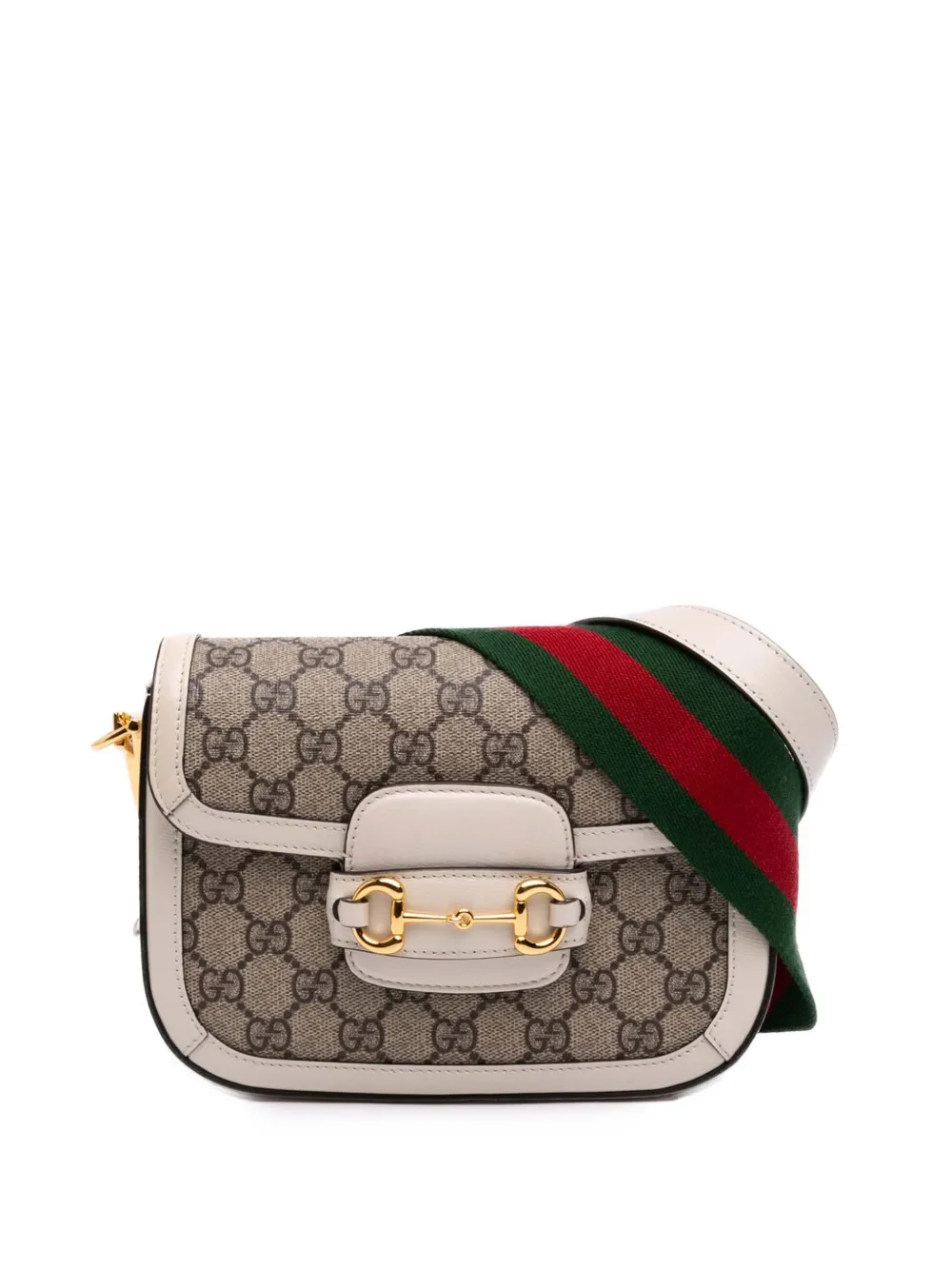 Gucci Pre-Owned 2016-2026 Small GG Supreme Web Horsebit 1955 crossbody bag - Toni neutri