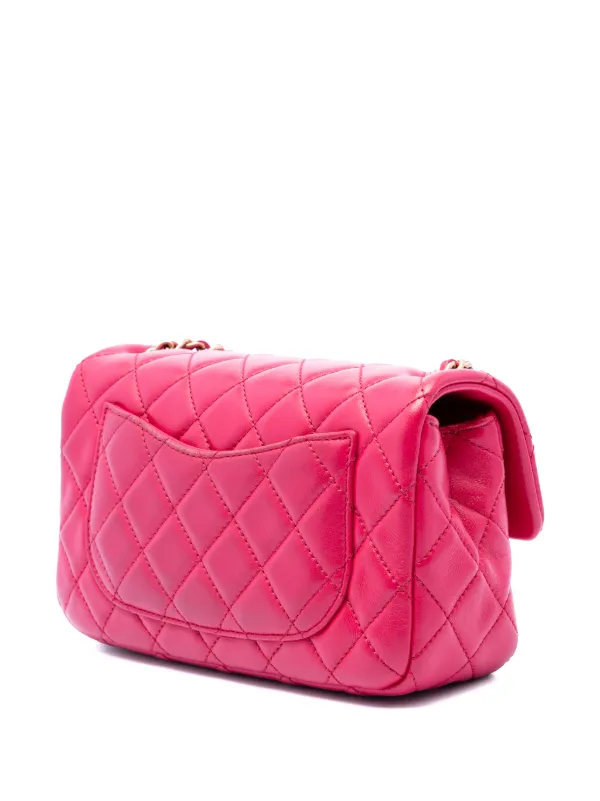 CHANEL Pre-Owned 2020 Mini Rectangular Classic Lambskin Pearl