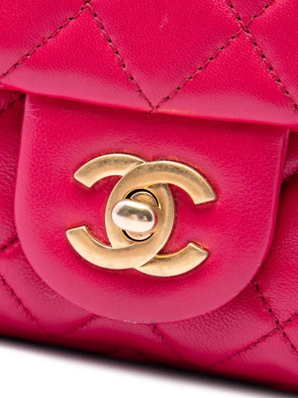 CHANEL Pre-Owned 2020 Mini Rectangular Classic Lambskin Pearl