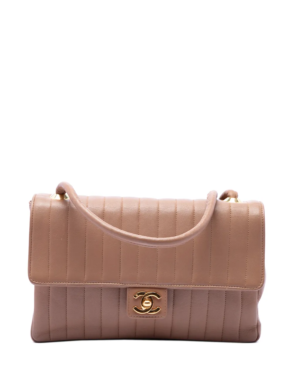 CHANEL Pre-Owned 1989-1991 Medium Vertical Quilted Lambskin Single Flap crossbody bag - Marrone
