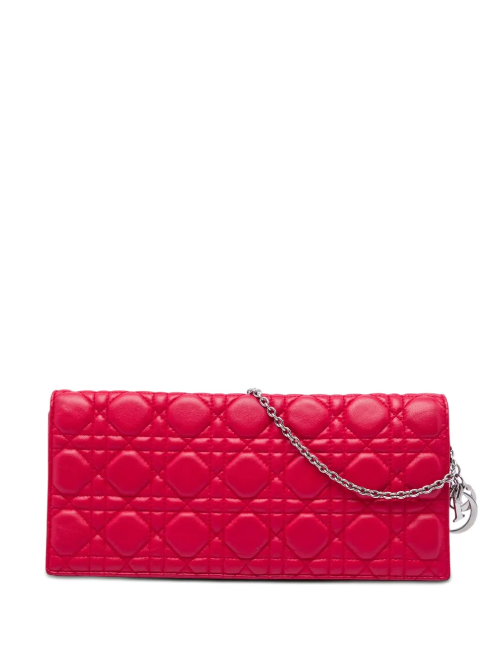 Christian Dior Pre-Owned 2011 Lambskin Cannage Lady Dior Chain Convertible Clutch crossbody bag - Rosso