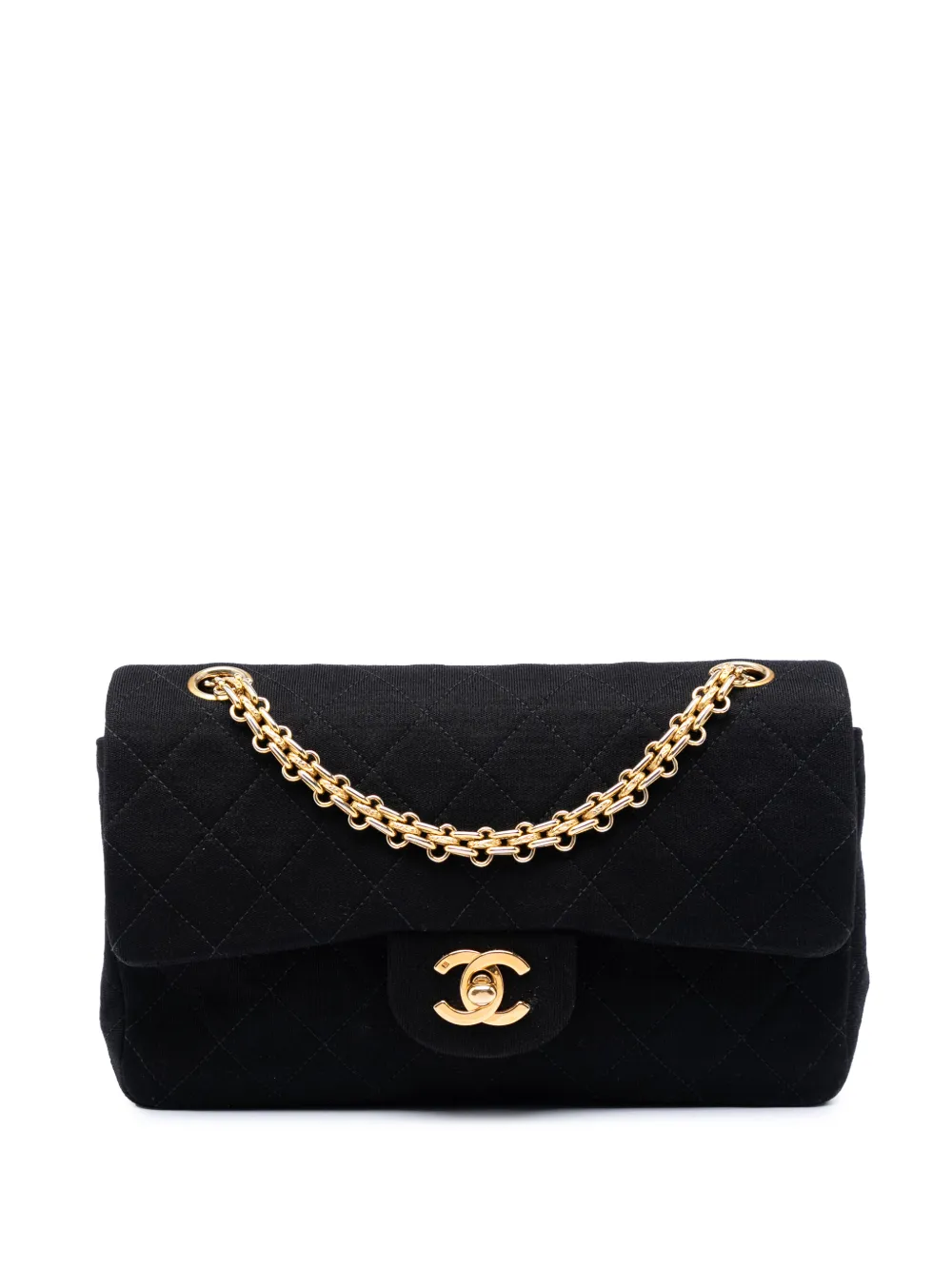 CHANEL Pre-Owned 1989-1991 Small Classic Jersey Double Flap shoulder bag - Nero